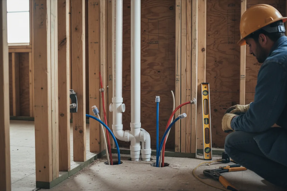 Drain and supply rough-in during Drain Cleaning in Ocean Beach